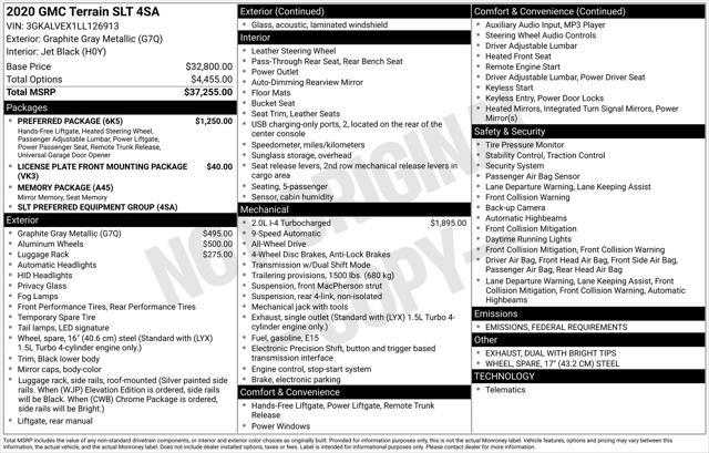used 2020 GMC Terrain car, priced at $21,977