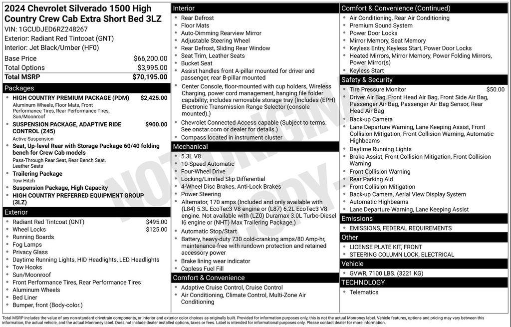used 2024 Chevrolet Silverado 1500 car, priced at $54,477