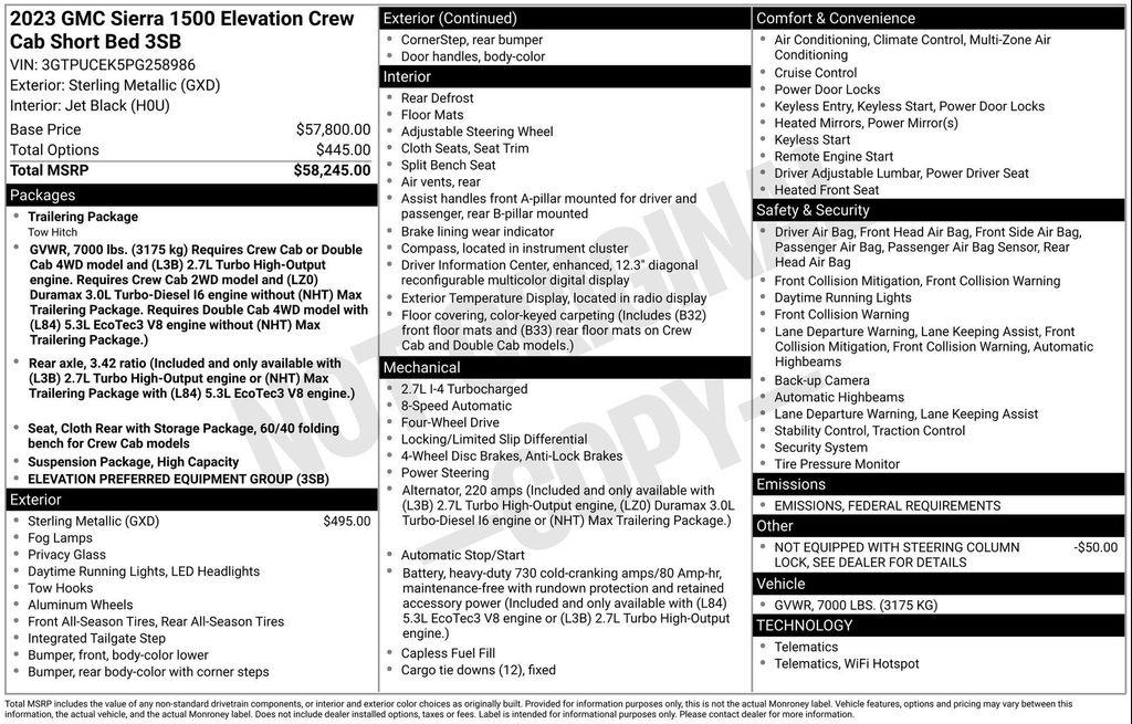 used 2023 GMC Sierra 1500 car, priced at $42,347