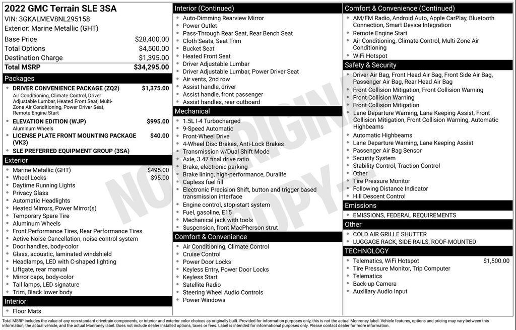 used 2022 GMC Terrain car, priced at $21,477