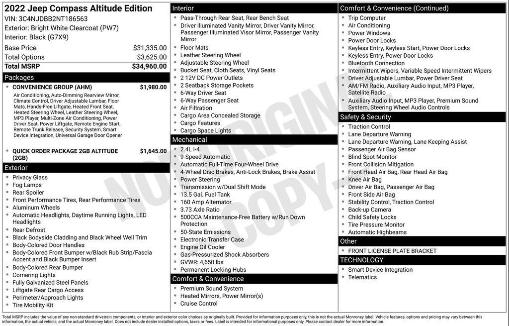used 2022 Jeep Compass car, priced at $24,302