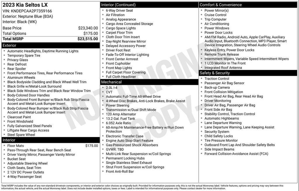 used 2023 Kia Seltos car, priced at $18,695