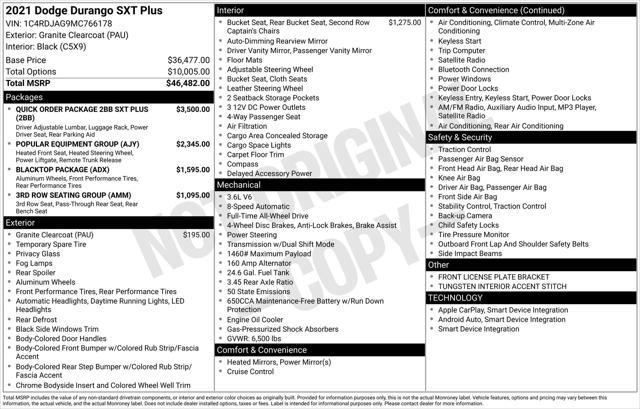 used 2021 Dodge Durango car, priced at $25,977