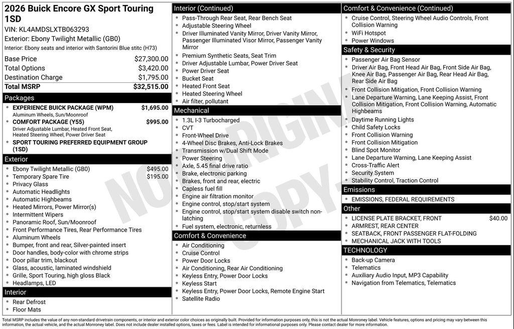 new 2026 Buick Encore GX car, priced at $29,398
