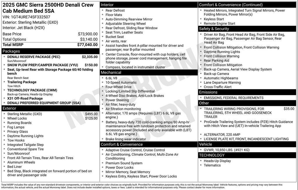 new 2025 GMC Sierra 2500 car, priced at $70,084