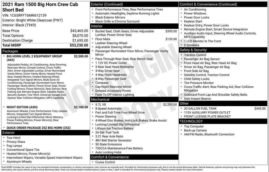 used 2021 Ram 1500 car, priced at $30,577