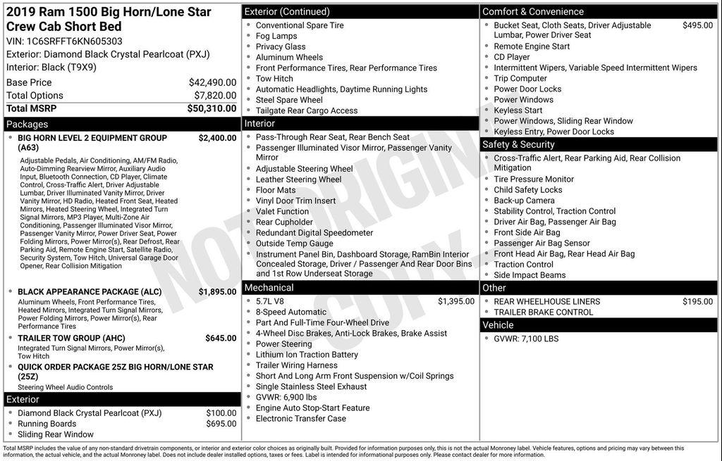 used 2019 Ram 1500 car, priced at $30,477