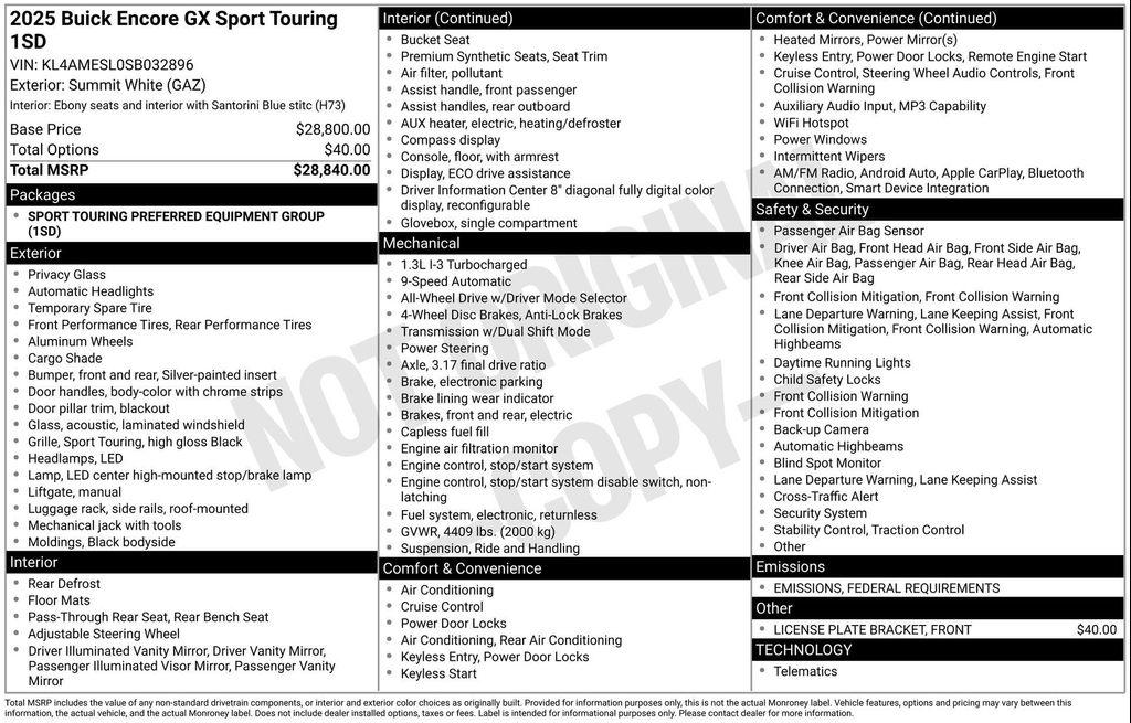 new 2025 Buick Encore GX car, priced at $27,347