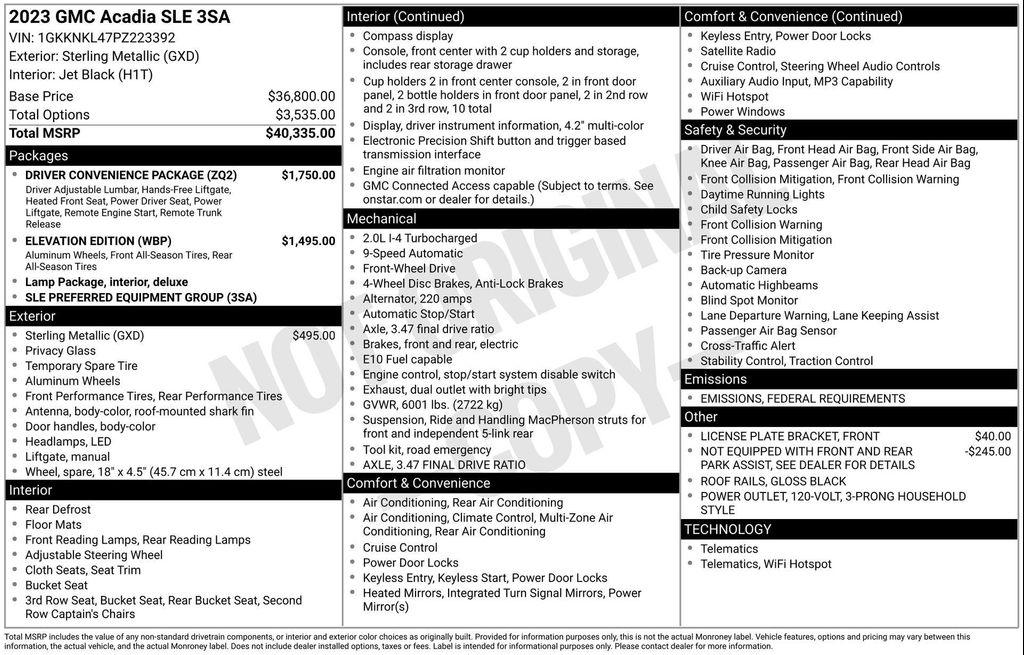 used 2023 GMC Acadia car, priced at $28,000