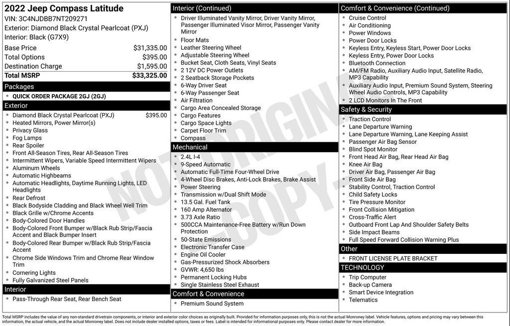 used 2022 Jeep Compass car, priced at $18,977