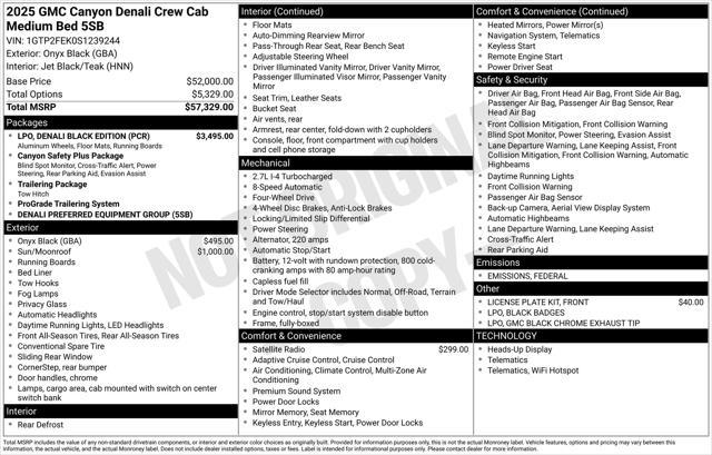 new 2025 GMC Canyon car, priced at $55,077