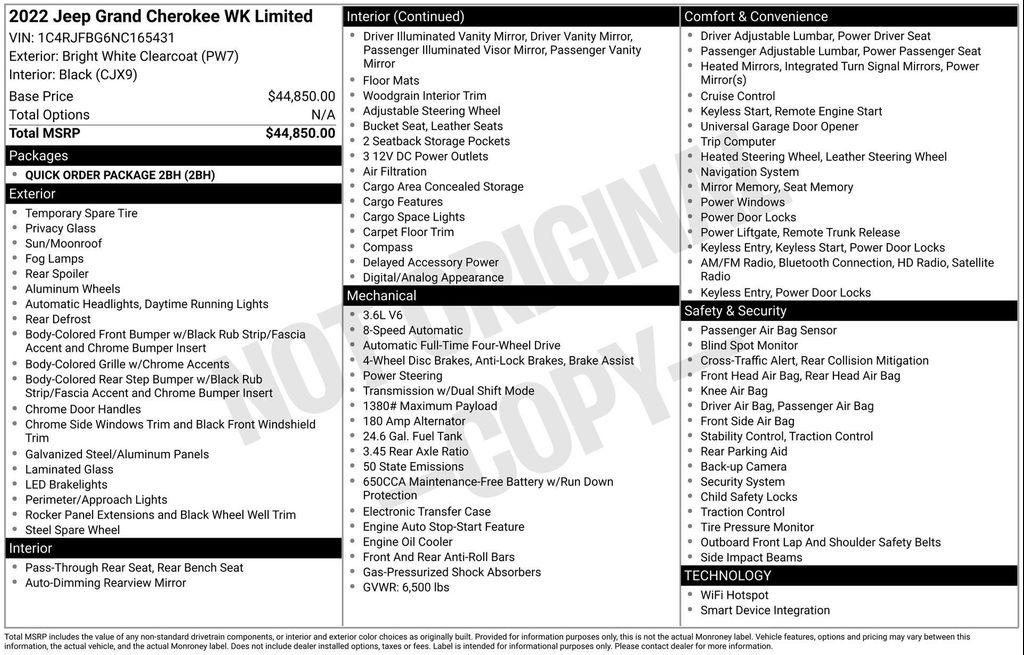used 2022 Jeep Grand Cherokee car, priced at $28,777