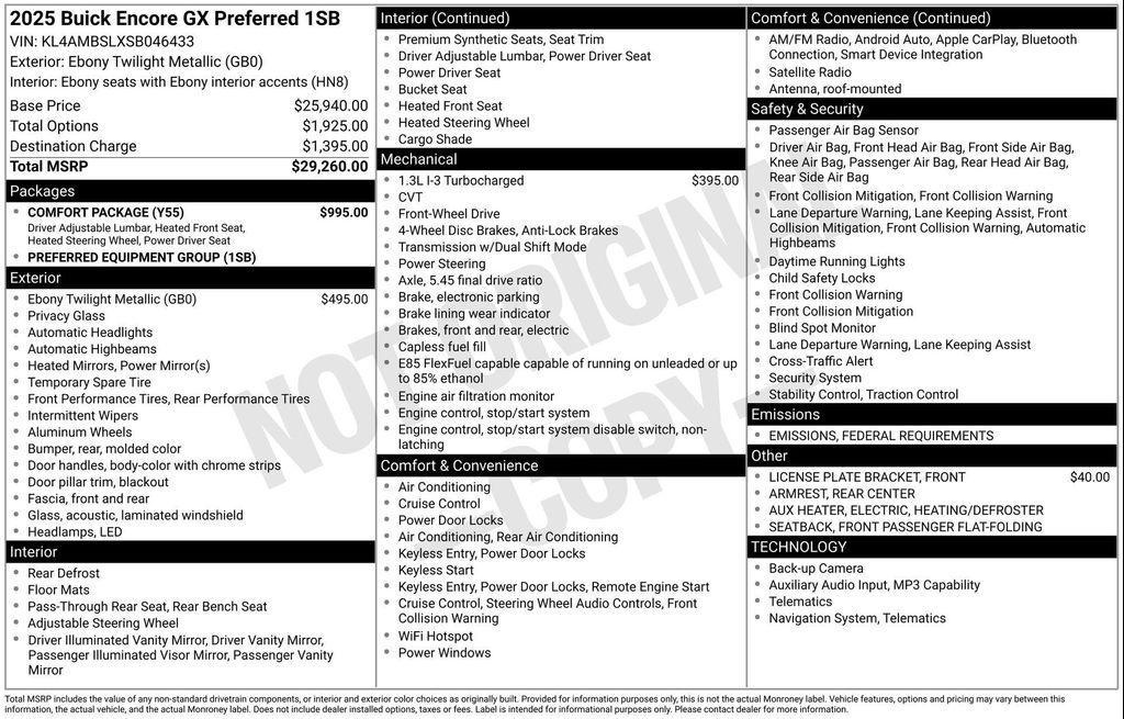 new 2025 Buick Encore GX car, priced at $26,152