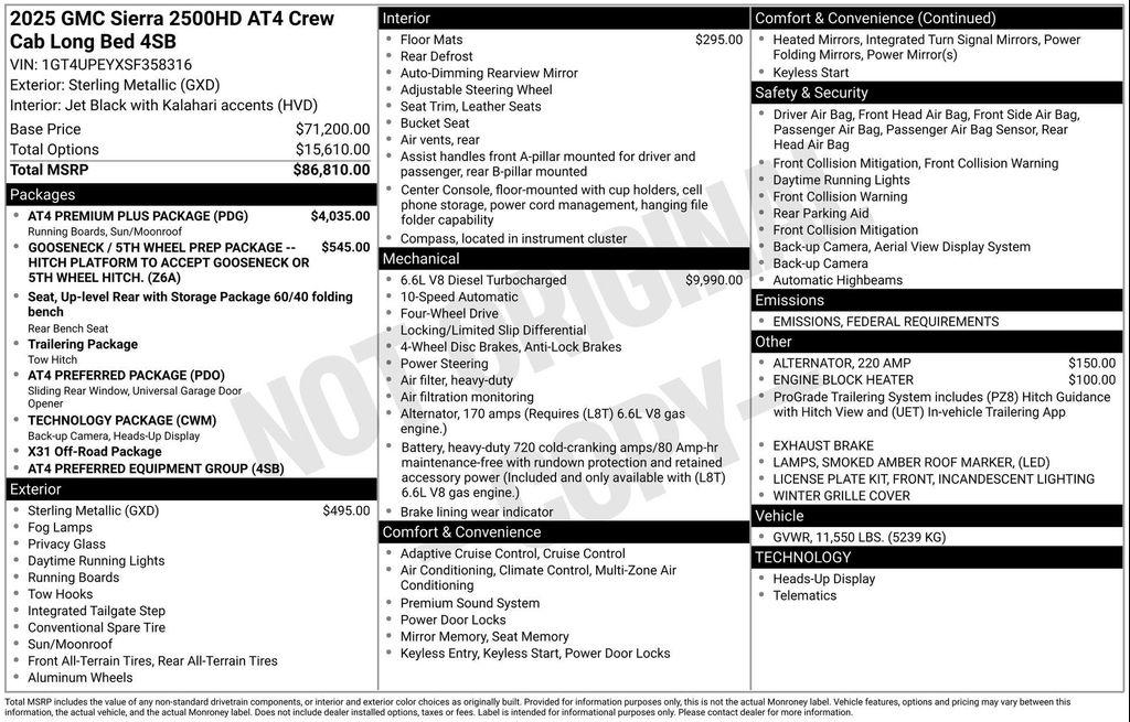 new 2025 GMC Sierra 2500 car, priced at $82,255