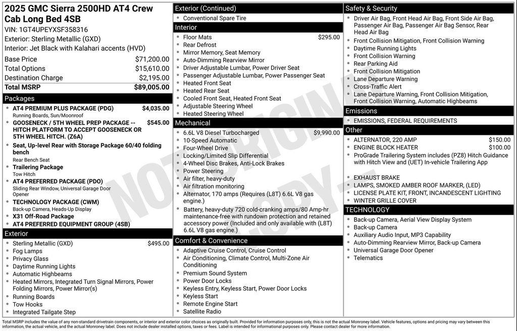 new 2025 GMC Sierra 2500 car, priced at $78,291