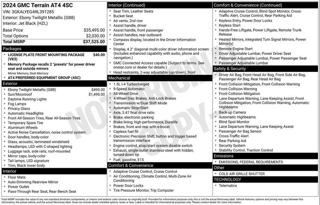 used 2024 GMC Terrain car, priced at $31,977