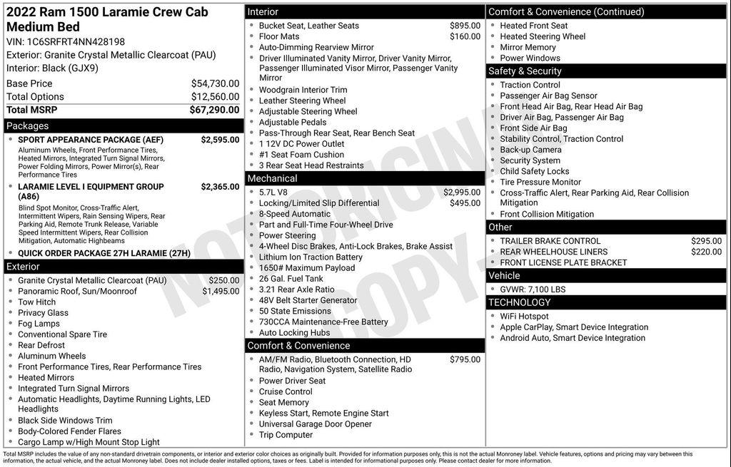 used 2022 Ram 1500 car, priced at $36,977