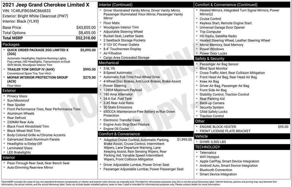 used 2021 Jeep Grand Cherokee car, priced at $27,677