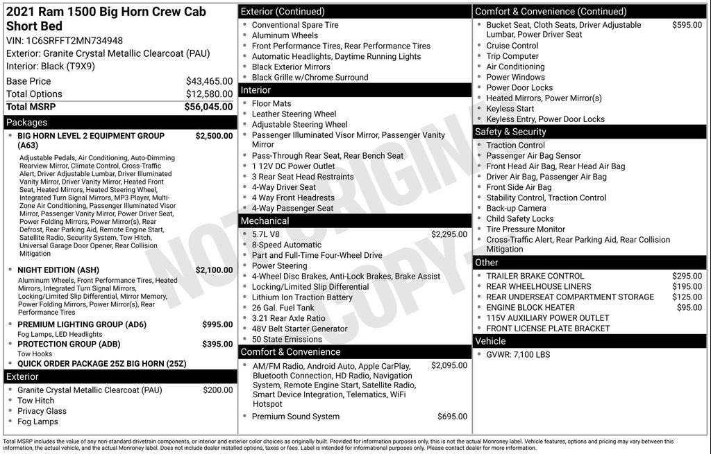 used 2021 Ram 1500 car, priced at $30,977
