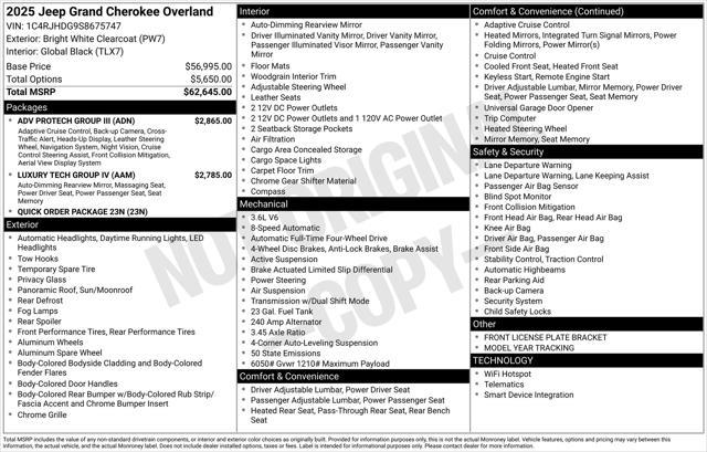 new 2025 Jeep Grand Cherokee car, priced at $56,629