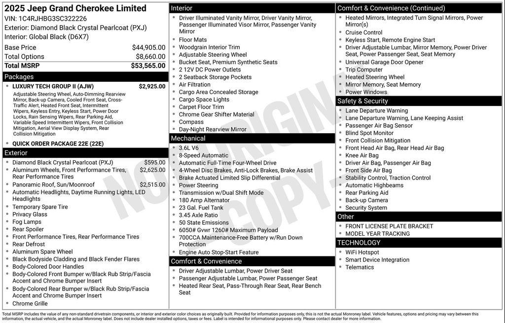 new 2025 Jeep Grand Cherokee car, priced at $42,499