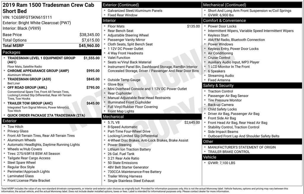 used 2019 Ram 1500 car, priced at $27,977