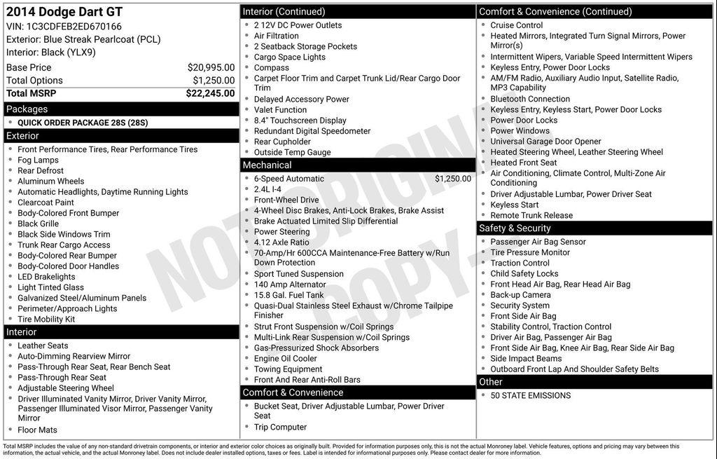 used 2014 Dodge Dart car, priced at $8,477