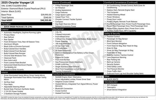 new 2025 Chrysler Voyager car, priced at $37,603