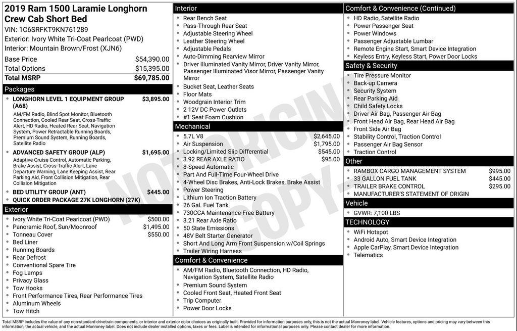 used 2019 Ram 1500 car, priced at $32,677