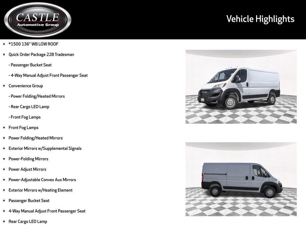 new 2026 Ram ProMaster 1500 car, priced at $49,905