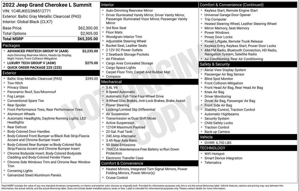 used 2022 Jeep Grand Cherokee L car, priced at $34,677