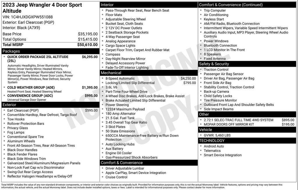 used 2023 Jeep Wrangler car, priced at $33,377