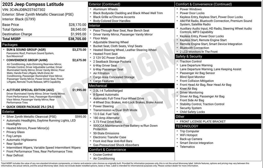 new 2025 Jeep Compass car, priced at $31,359