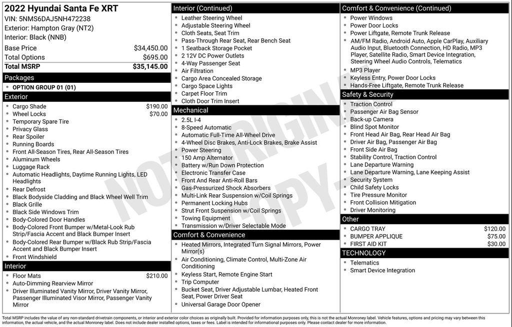 used 2022 Hyundai Santa Fe car, priced at $21,977