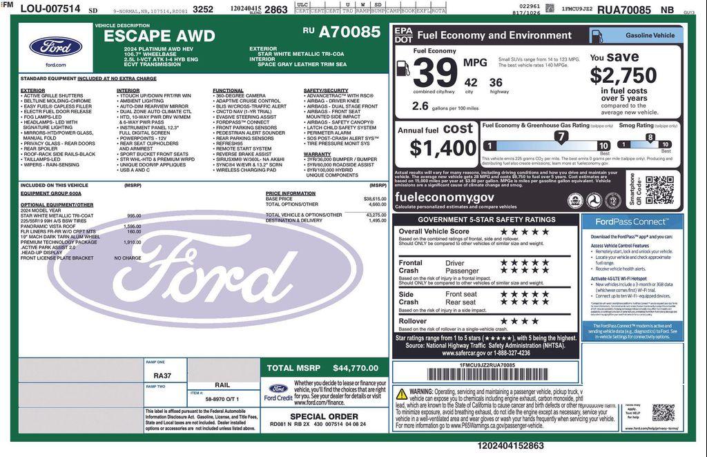 used 2024 Ford Escape car, priced at $30,677