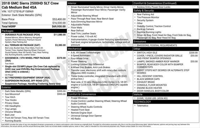 used 2018 GMC Sierra 2500 car, priced at $41,977