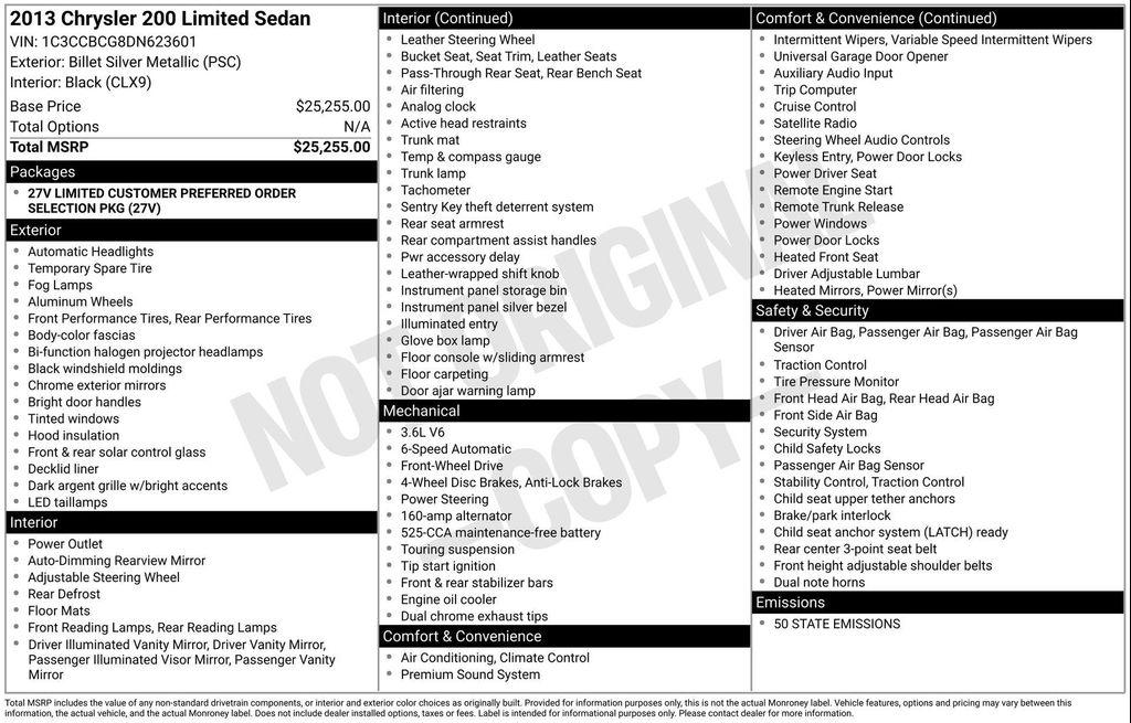 used 2013 Chrysler 200 car, priced at $9,977