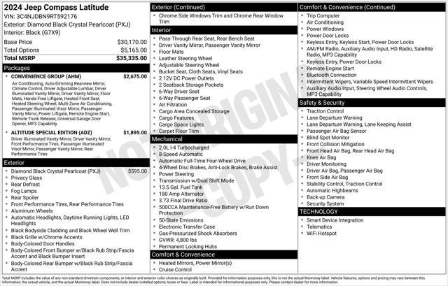 new 2024 Jeep Compass car, priced at $29,977