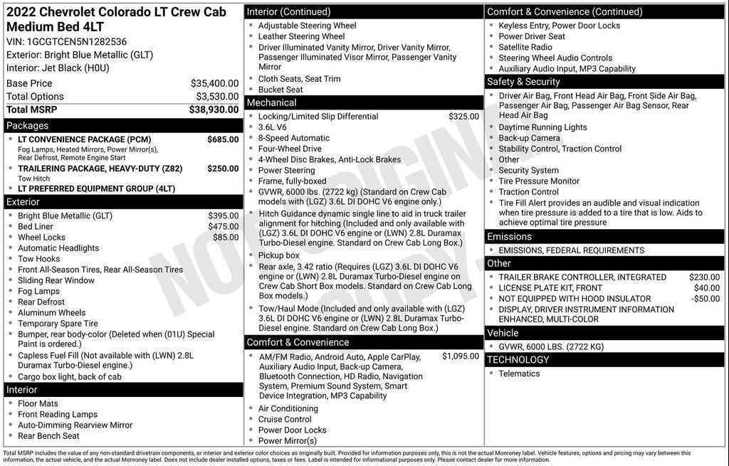 used 2022 Chevrolet Colorado car, priced at $28,377