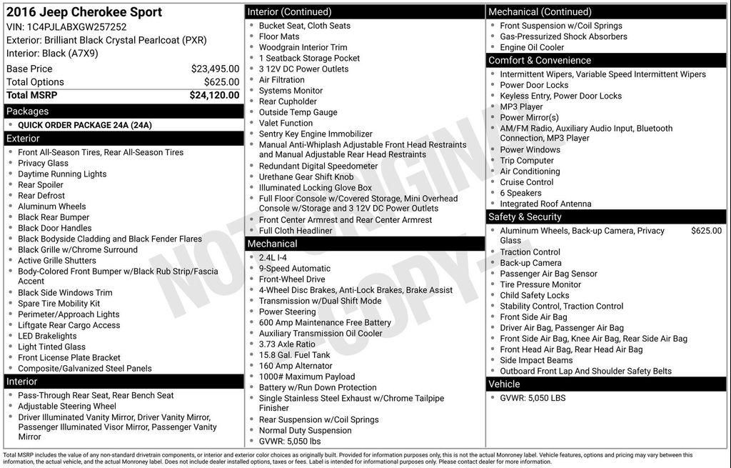 used 2016 Jeep Cherokee car, priced at $11,677