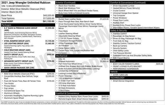 used 2021 Jeep Wrangler Unlimited car, priced at $41,977