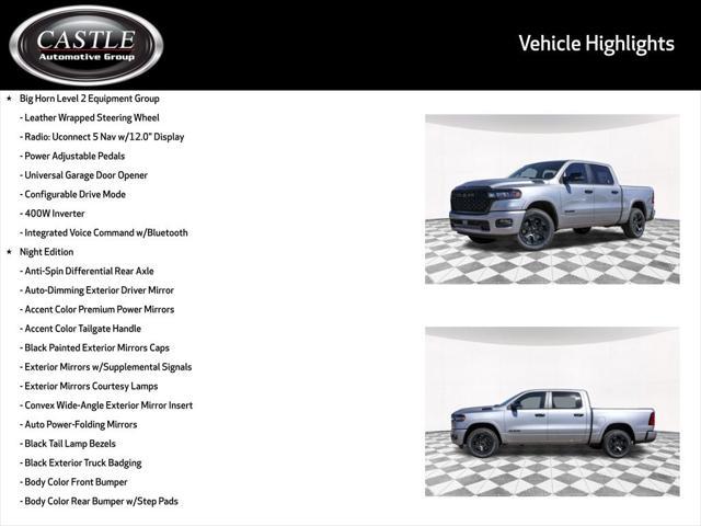 new 2025 Ram 1500 car, priced at $46,642