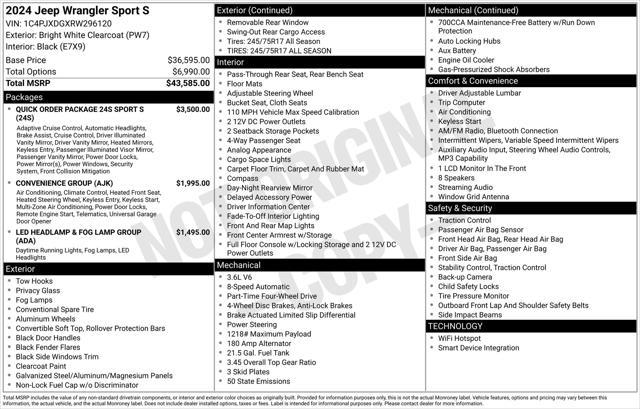 new 2024 Jeep Wrangler car, priced at $40,203