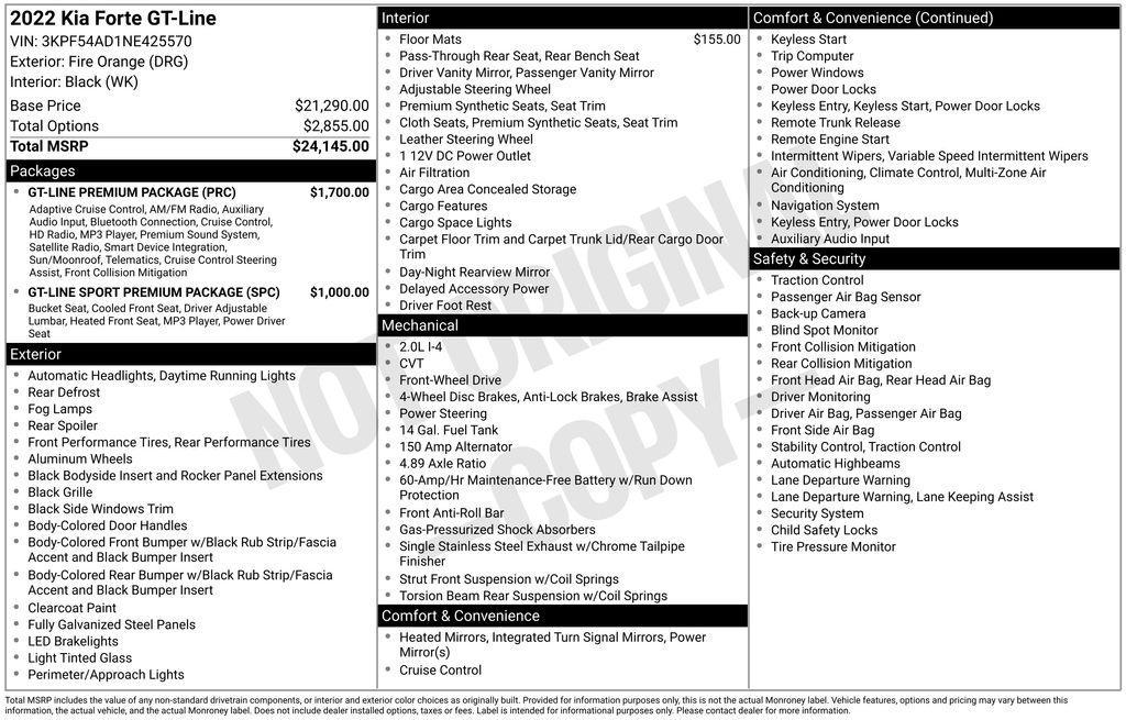 used 2022 Kia Forte car, priced at $18,941