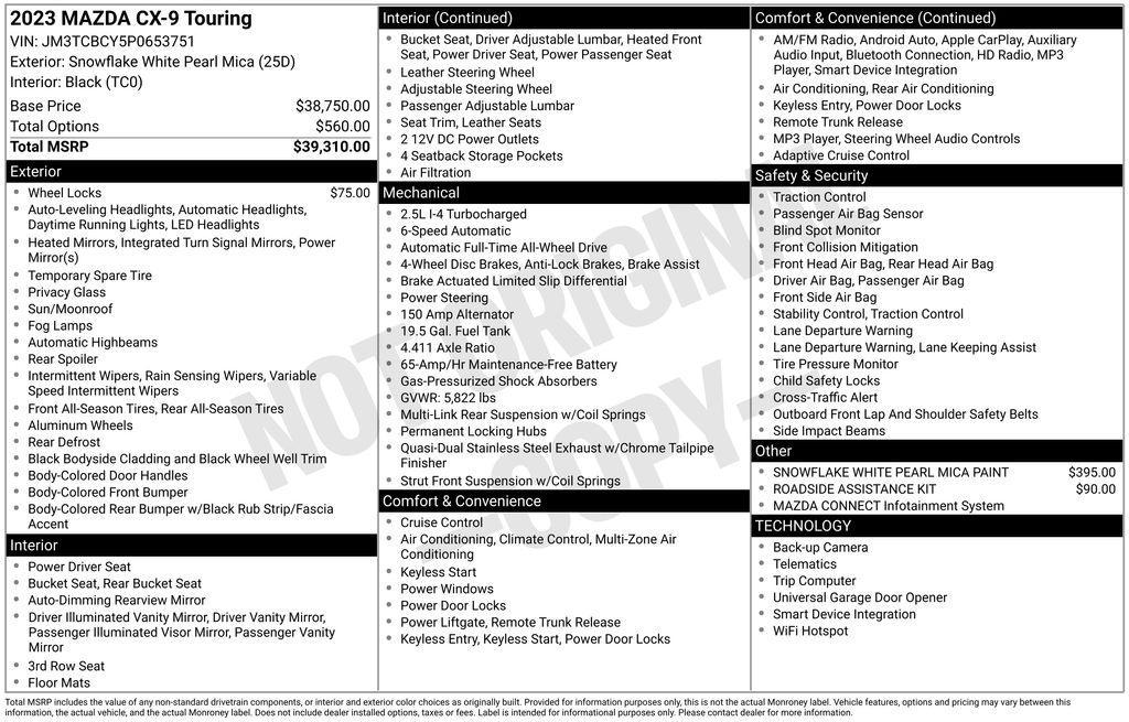 used 2023 Mazda CX-9 car, priced at $26,080