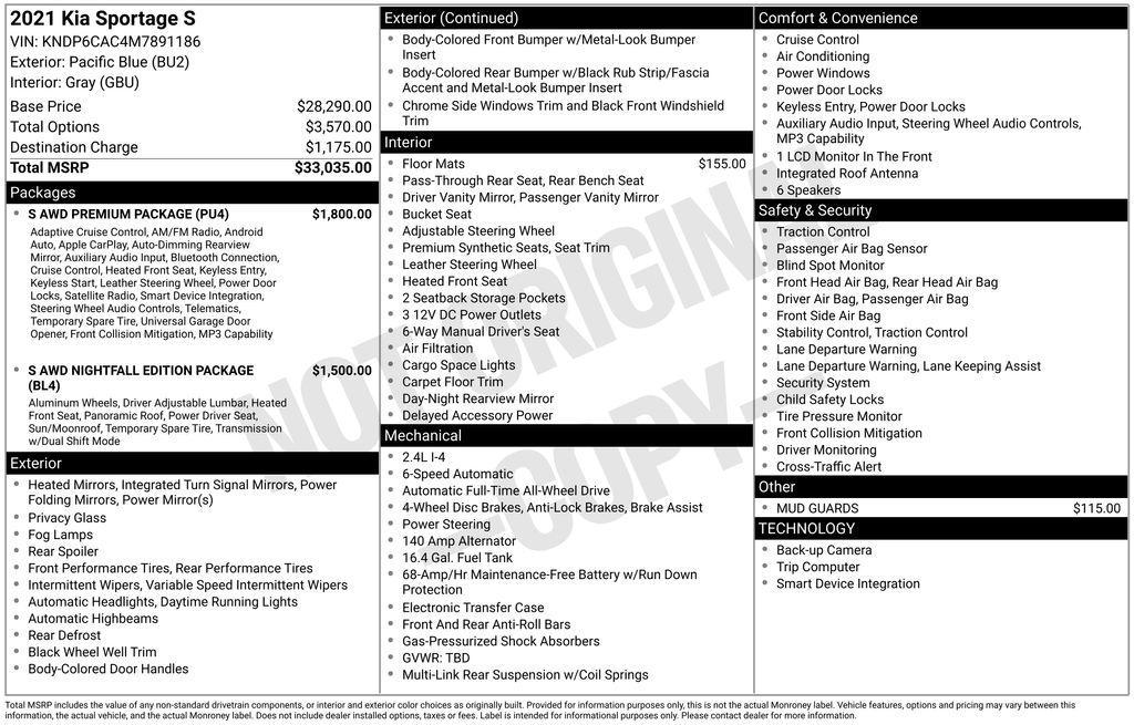 used 2021 Kia Sportage car, priced at $17,283