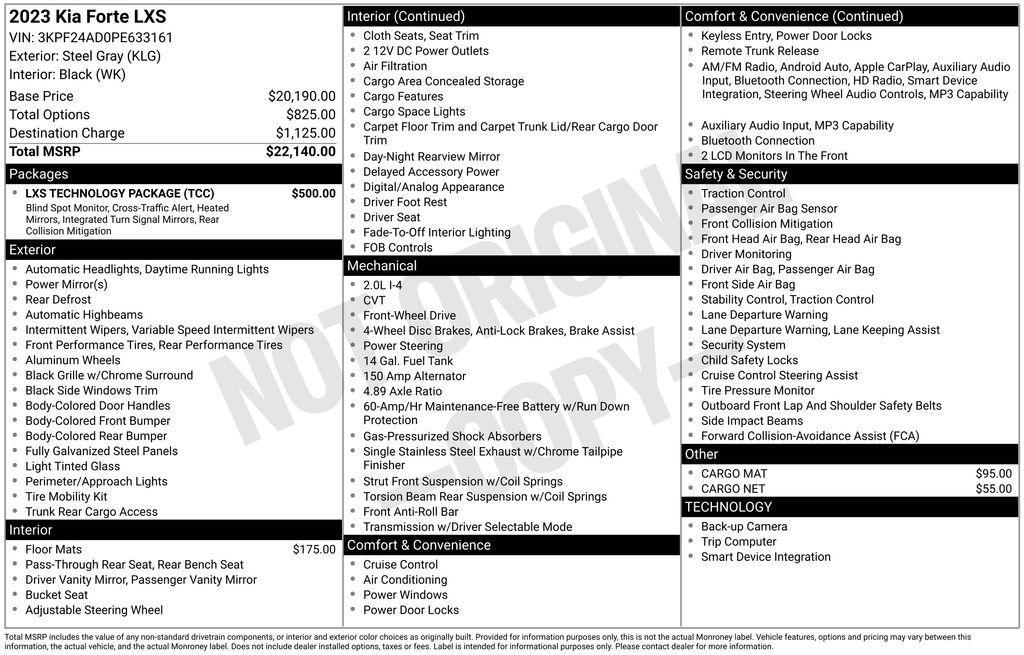 used 2023 Kia Forte car, priced at $18,180
