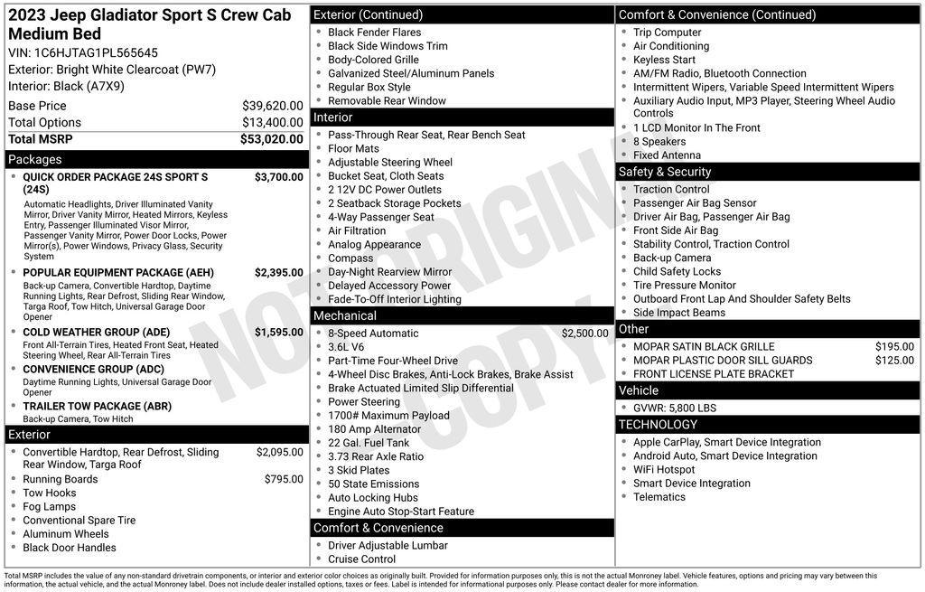 used 2023 Jeep Gladiator car, priced at $24,926