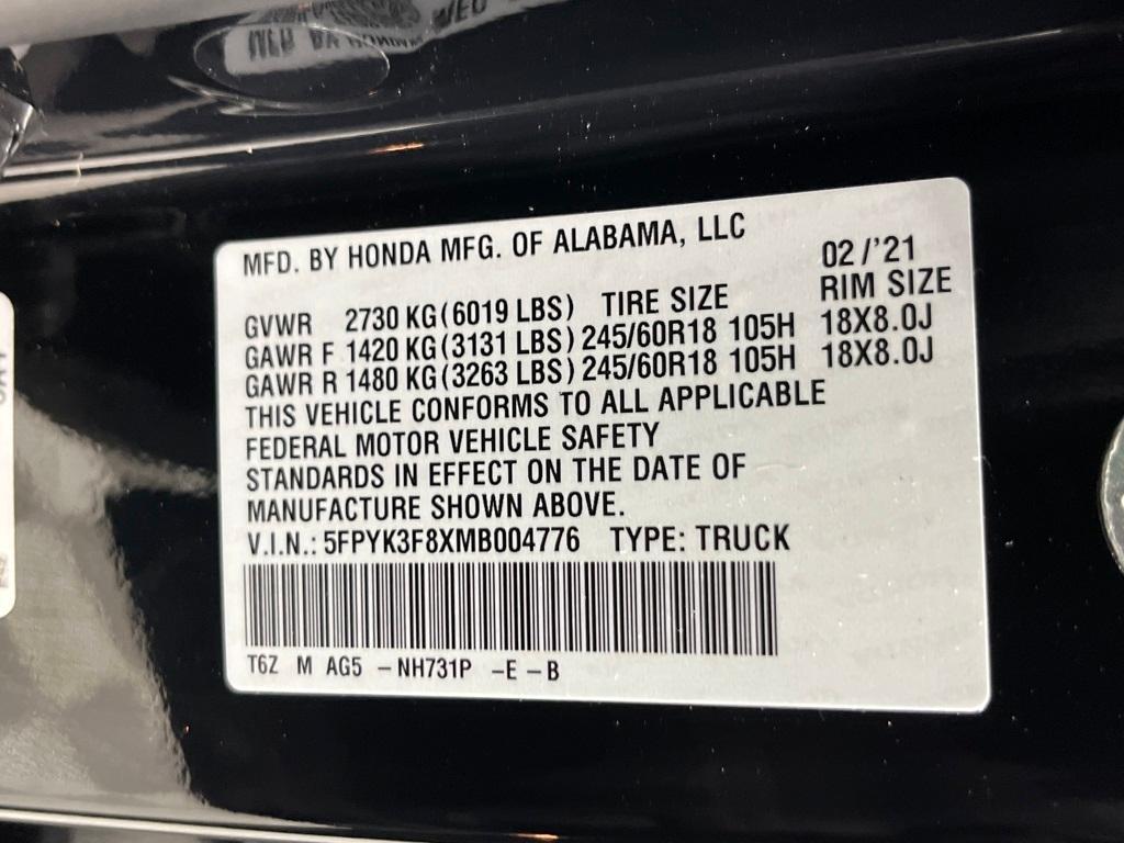 used 2021 Honda Ridgeline car, priced at $27,920