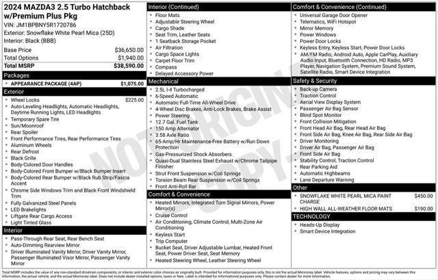 used 2024 Mazda Mazda3 car, priced at $31,529